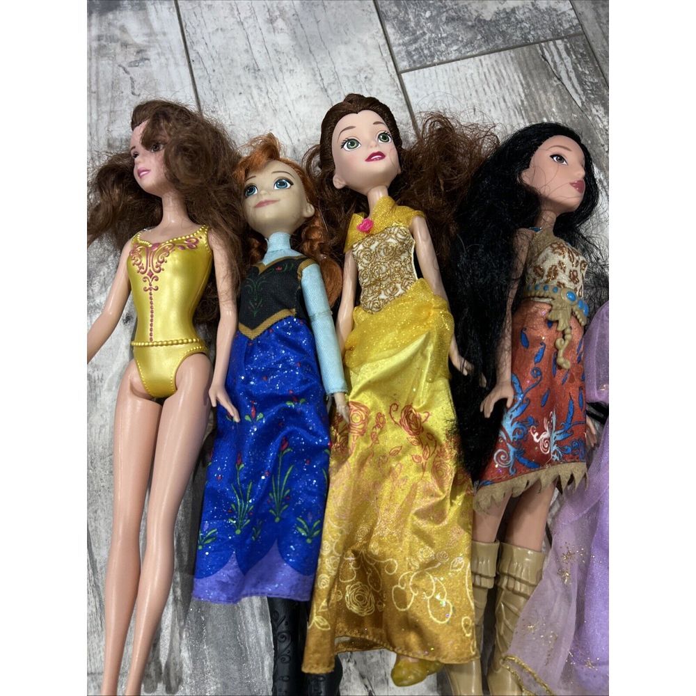 Disney Princesses Barbie Bundle Lot Belle Pocahontas Anna Frozen Princess - Picture 3 of 15